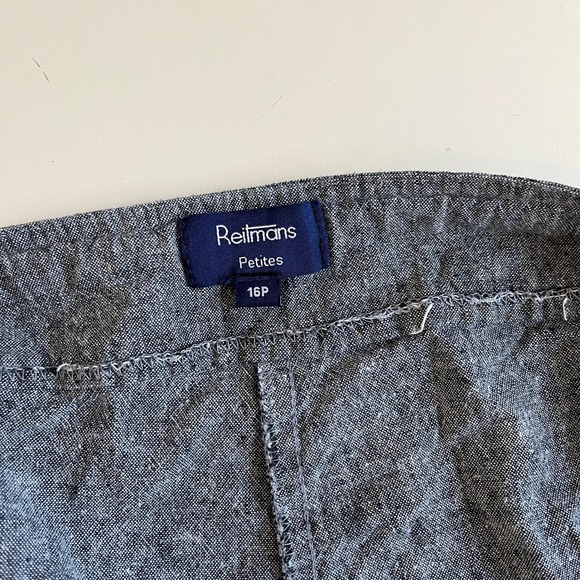 Reitmans Petites‎ Gray Linen Blend Wide Leg Drawstring Pants Size 16P - Picture 3 of 9